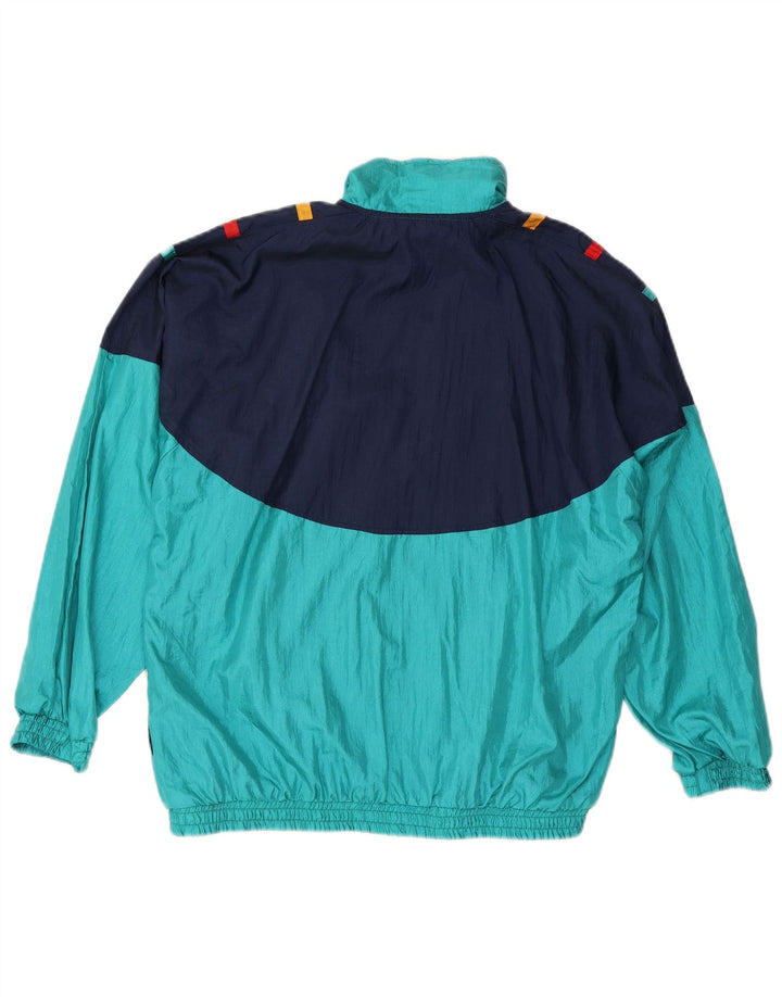VINTAGE Herren-Trainingsanzug-Oberteil, Jacke, XL, Blau, Farbblock