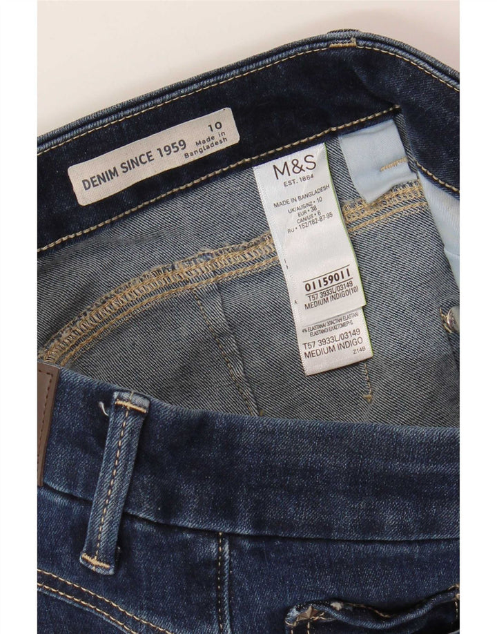 Marks & Spencer Damen Bermuda Denim Shorts UK 10 Small W28 Marineblau