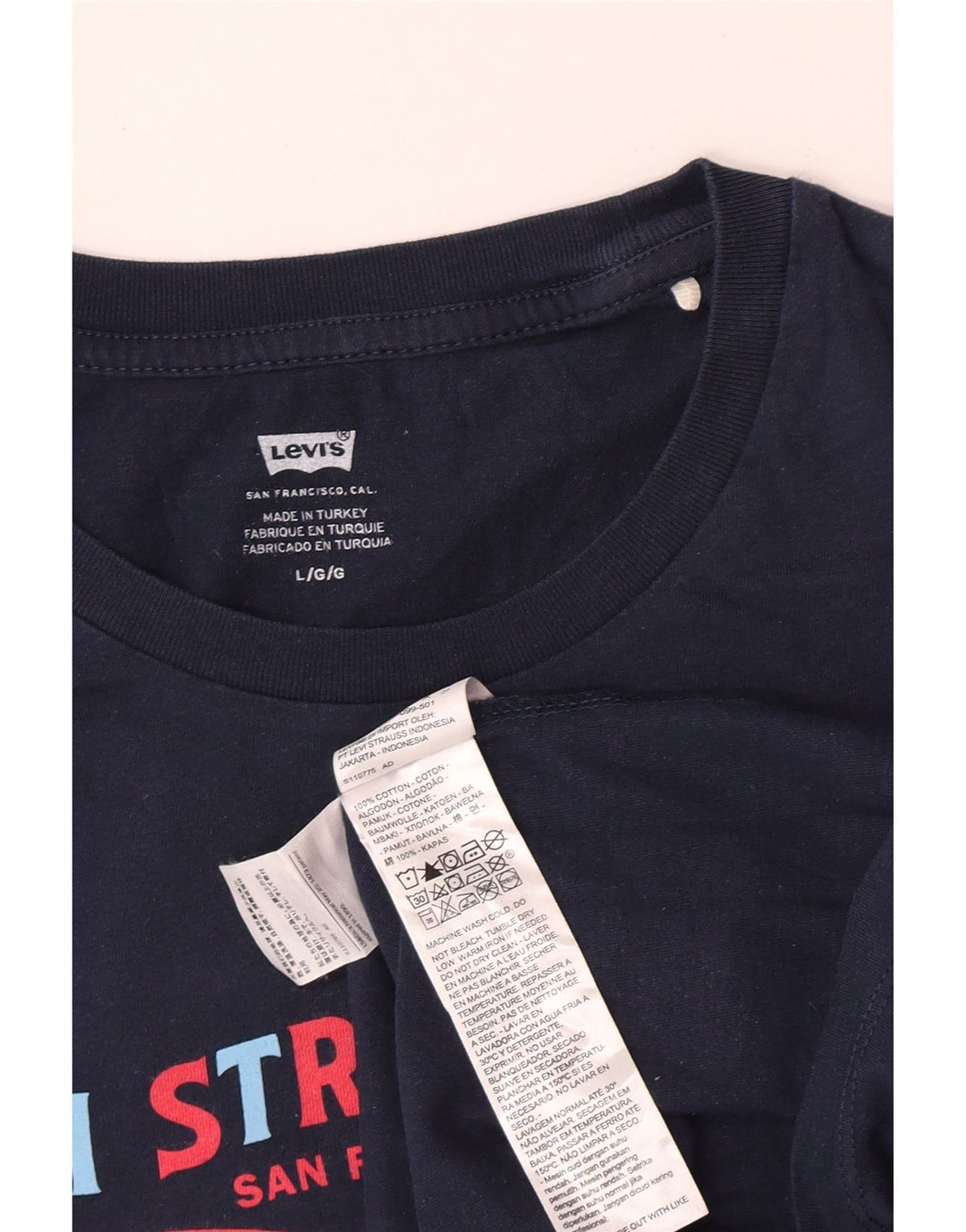 Levi's Herren-T-Shirt mit Grafik, groß, marineblau, Baumwolle