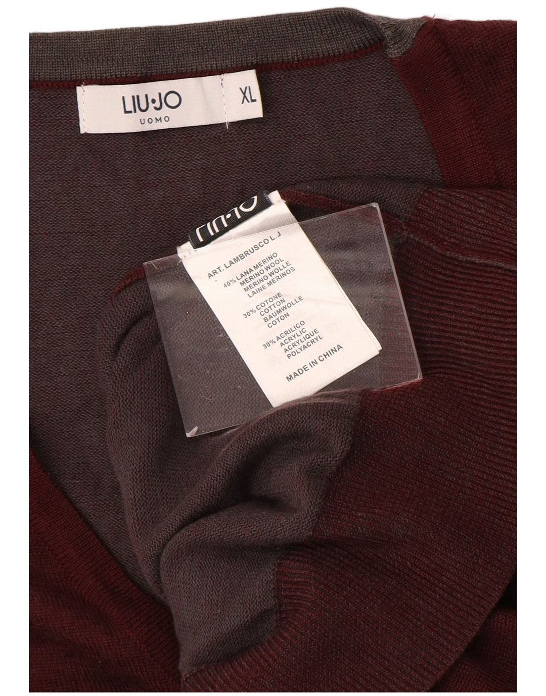 LIU JO Mens Cardigan Sweater XL Brown Wool