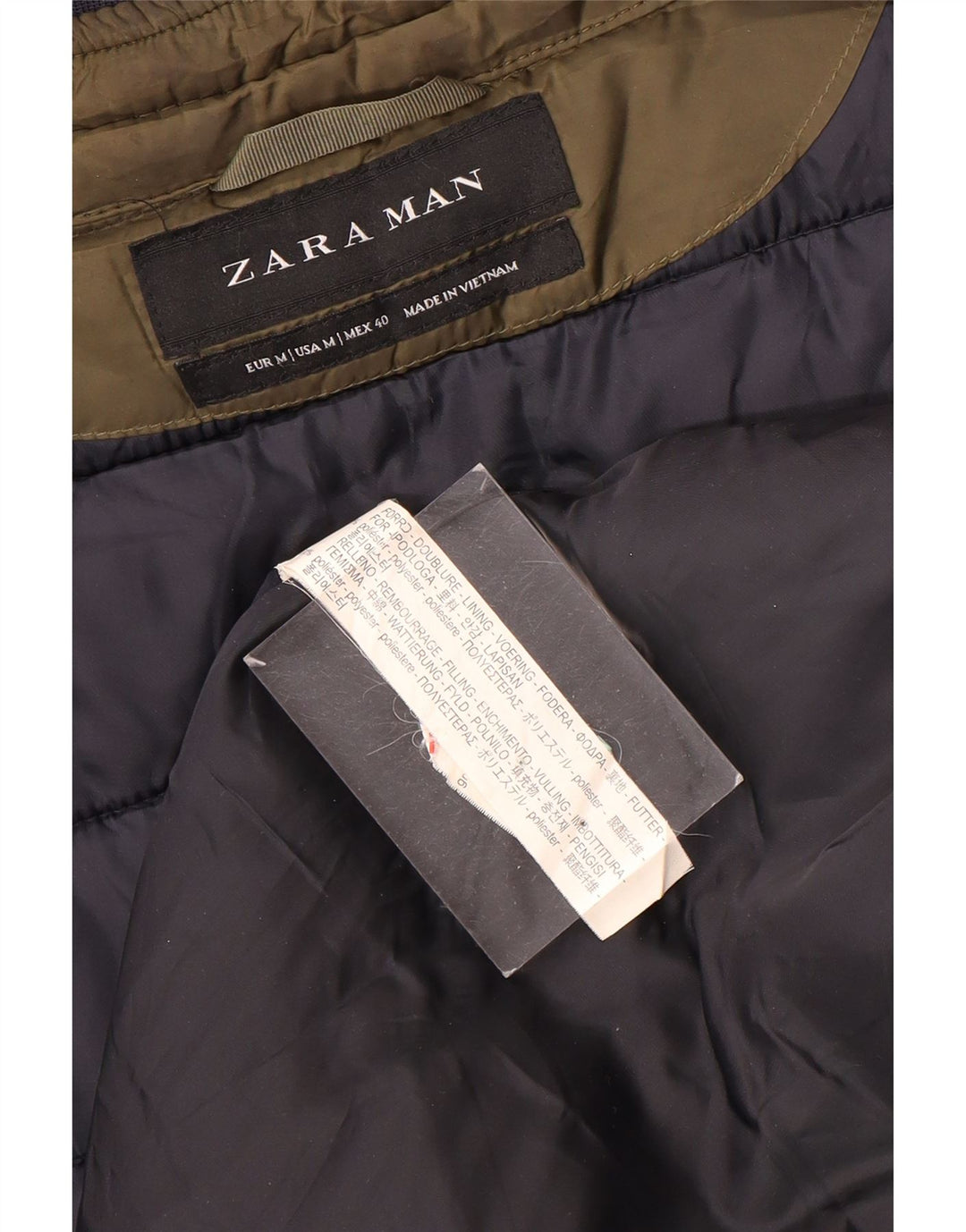Zara Herren Wattierte Jacke UK 38 Mittelbraunes Polyester