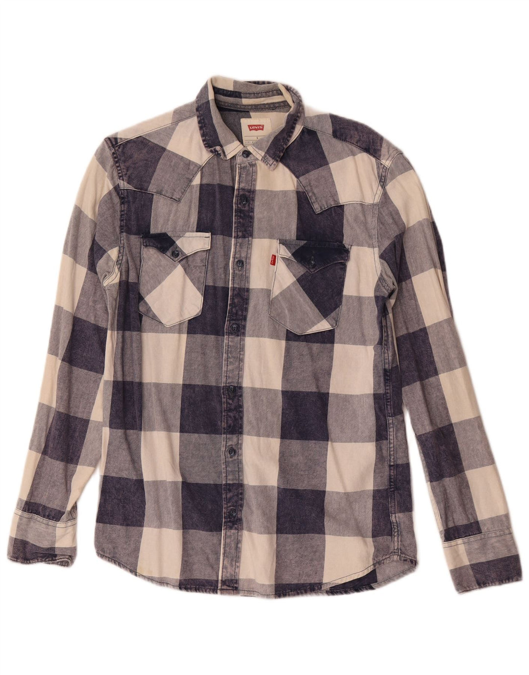 Levi's Herren-Flanellhemd, klein, marineblau, kariert, Baumwolle