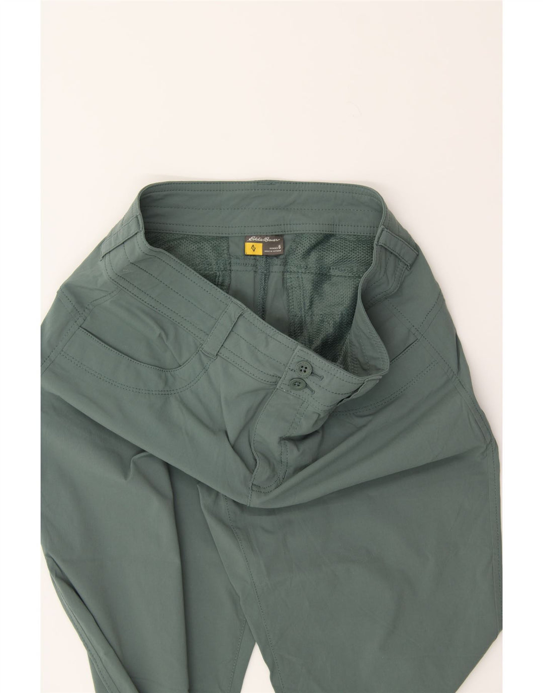 EDDIE BAUER Womens Straight Capri Trousers US 6 Medium W32 L21 Green Nylon Vintage Eddie Bauer and Second-Hand Eddie Bauer from Messina Hembry 