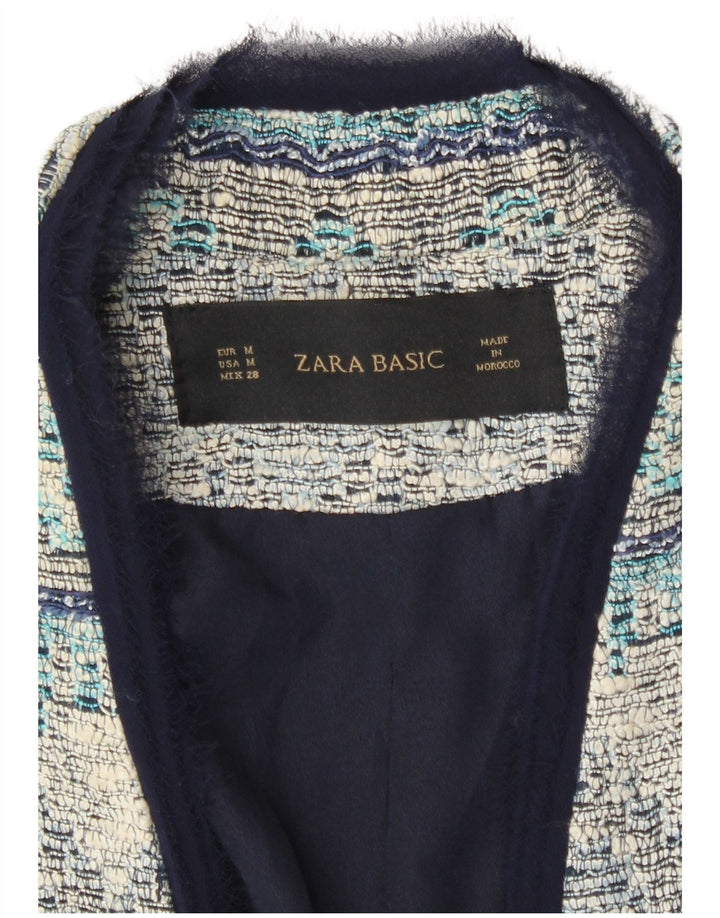 Zara Womens Open Overcoat UK 12 Mittelblau gestreift