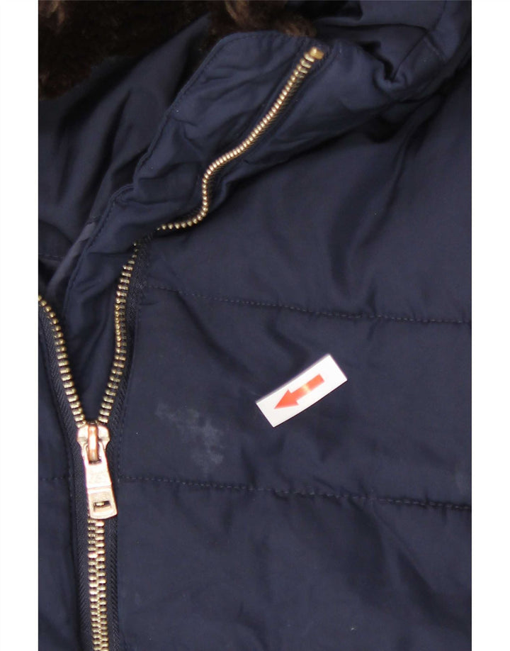Marks & Spencer Damen Wattierte Jacke UK 16 Large Marineblau Polyester