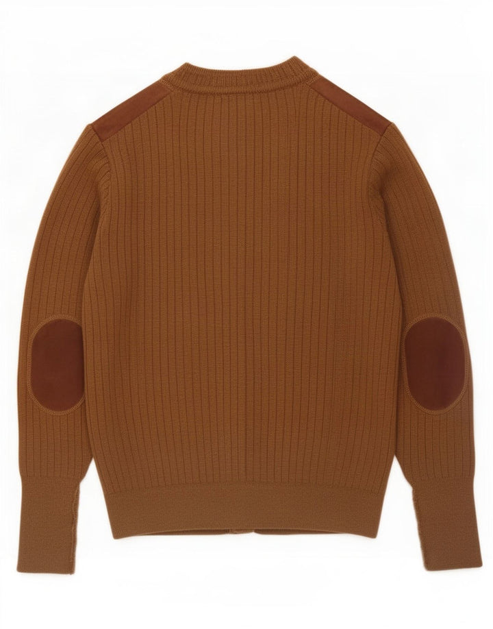 Pierre Sangan Herren-Strickjacke aus mittelbrauner Wolle