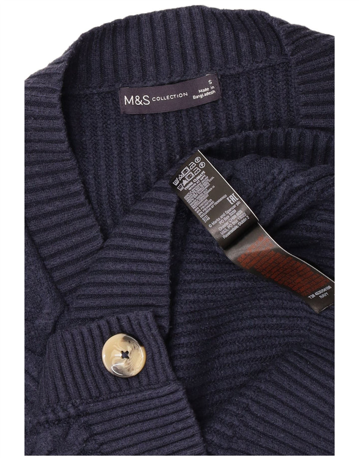 Marks & Spencer Damen-Cardigan-Pullover UK 10 Small Marineblaue Viskose