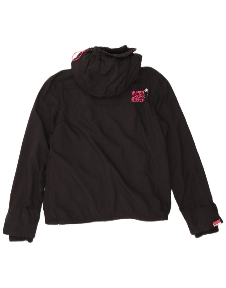 Superdry Damen Windcheater Graphic Windjacke UK 14 Medium Schwarz