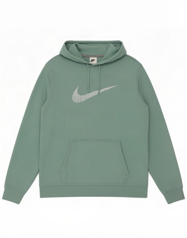 Nike Womens Graphic Hoodie Pullover UK 16 Große grüne Baumwolle