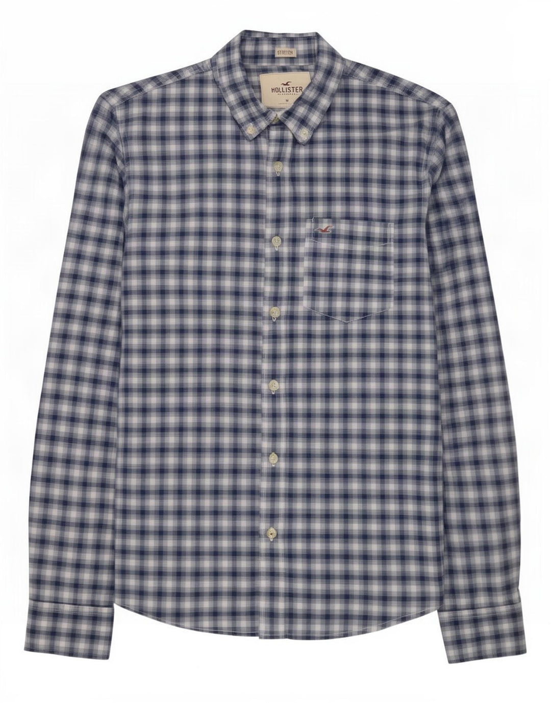 Hollister Herrenhemd Mittelblau kariert