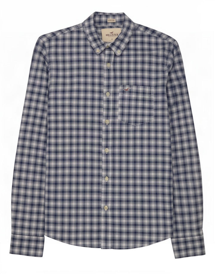 Hollister Herrenhemd Mittelblau kariert