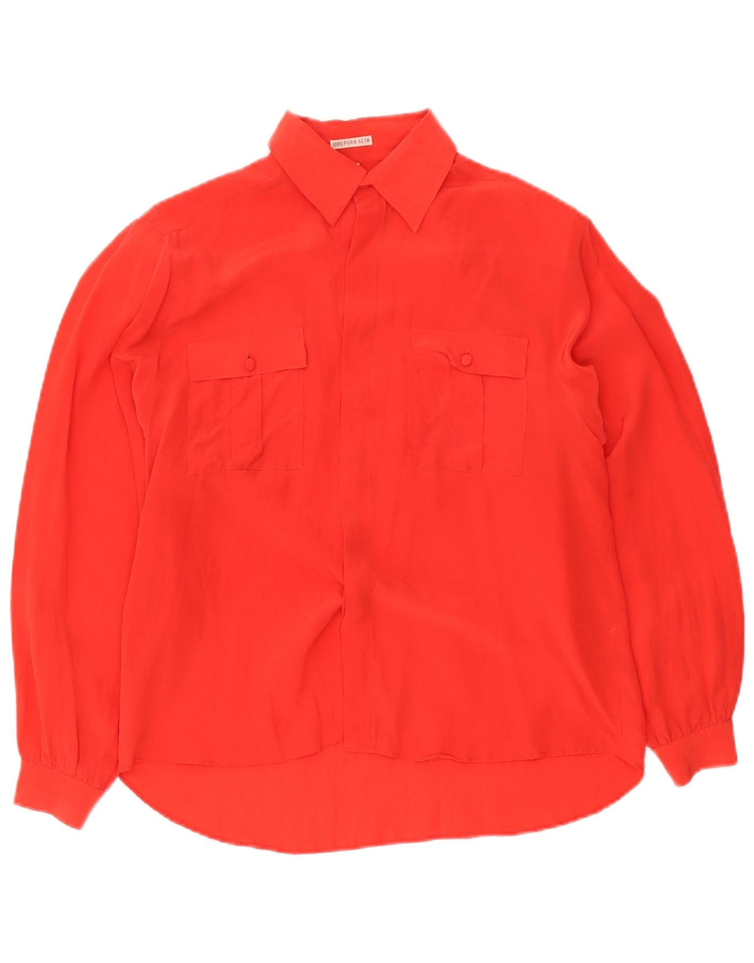 Vintage Damen übergroße Hemdbluse EU 36 kleine rote Seide