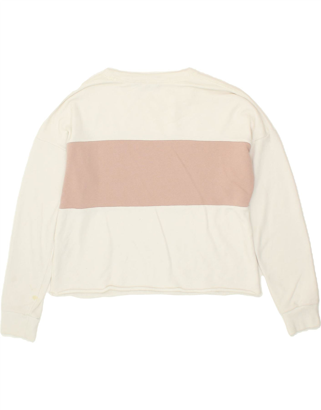 ABERCROMBIE & FITCH Womens Crop Sweatshirt Jumper UK 14 Medium White Vintage Abercrombie & Fitch and Second-Hand Abercrombie & Fitch from Messina Hembry 