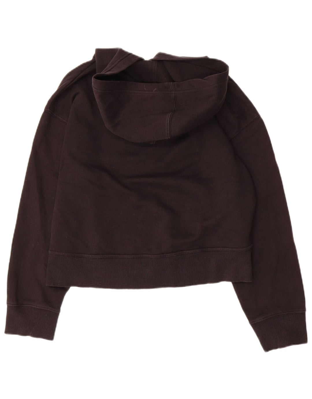 ZARA Womens Crop Hoodie Jumper UK 16 Large Black Polyester
