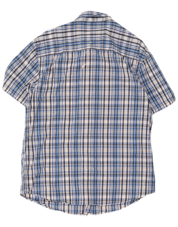 Wrangler Herren-Freizeithemd mit kurzen Ärmeln, XL, blau kariert, Baumwolle