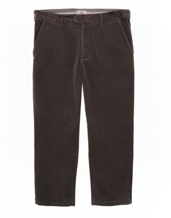 Marks & Spencer Mens Straight Corduroy Trousers W36 L29 Grey Cotton