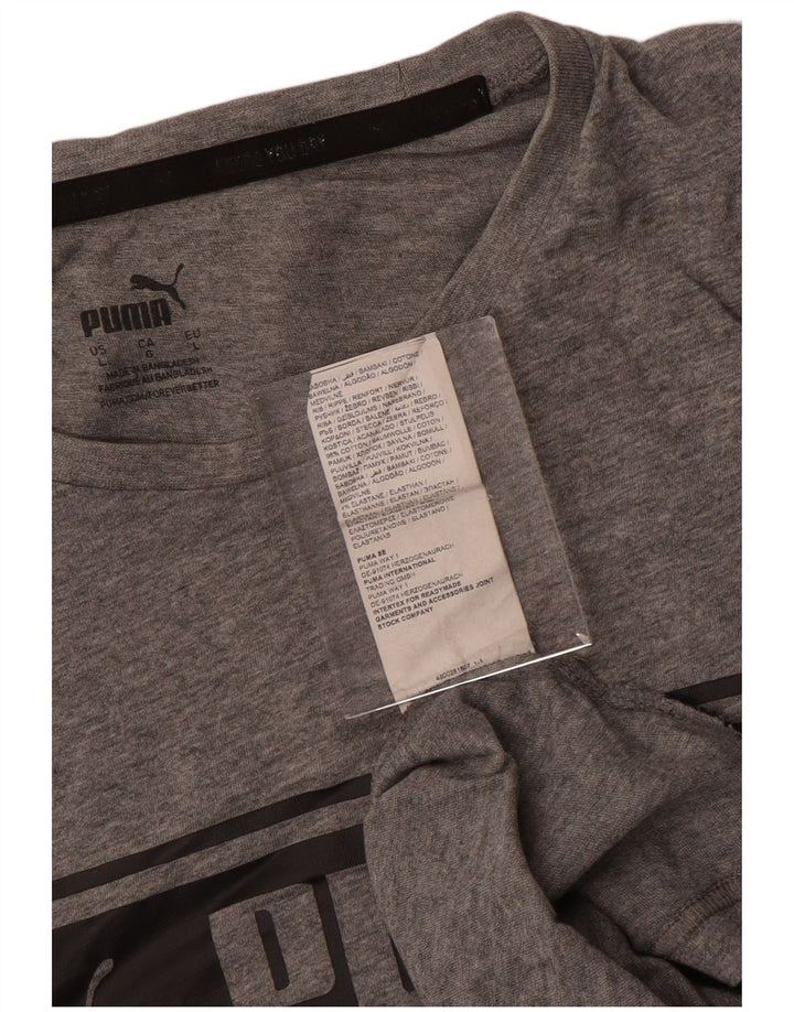 Puma Herren-T-Shirt mit Grafik, groß, aus grauer Baumwolle