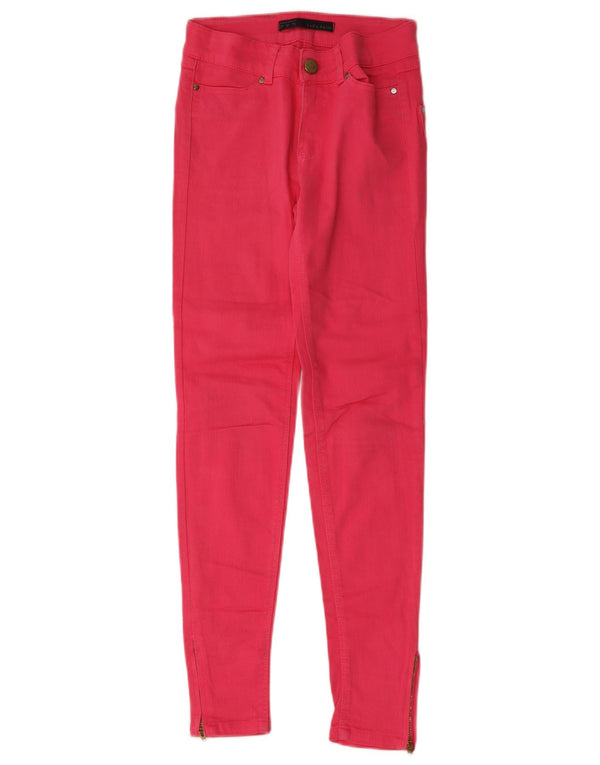 Zara Damen Skinny Jeans EU 32 2XS W22 L28 Rosa Baumwolle