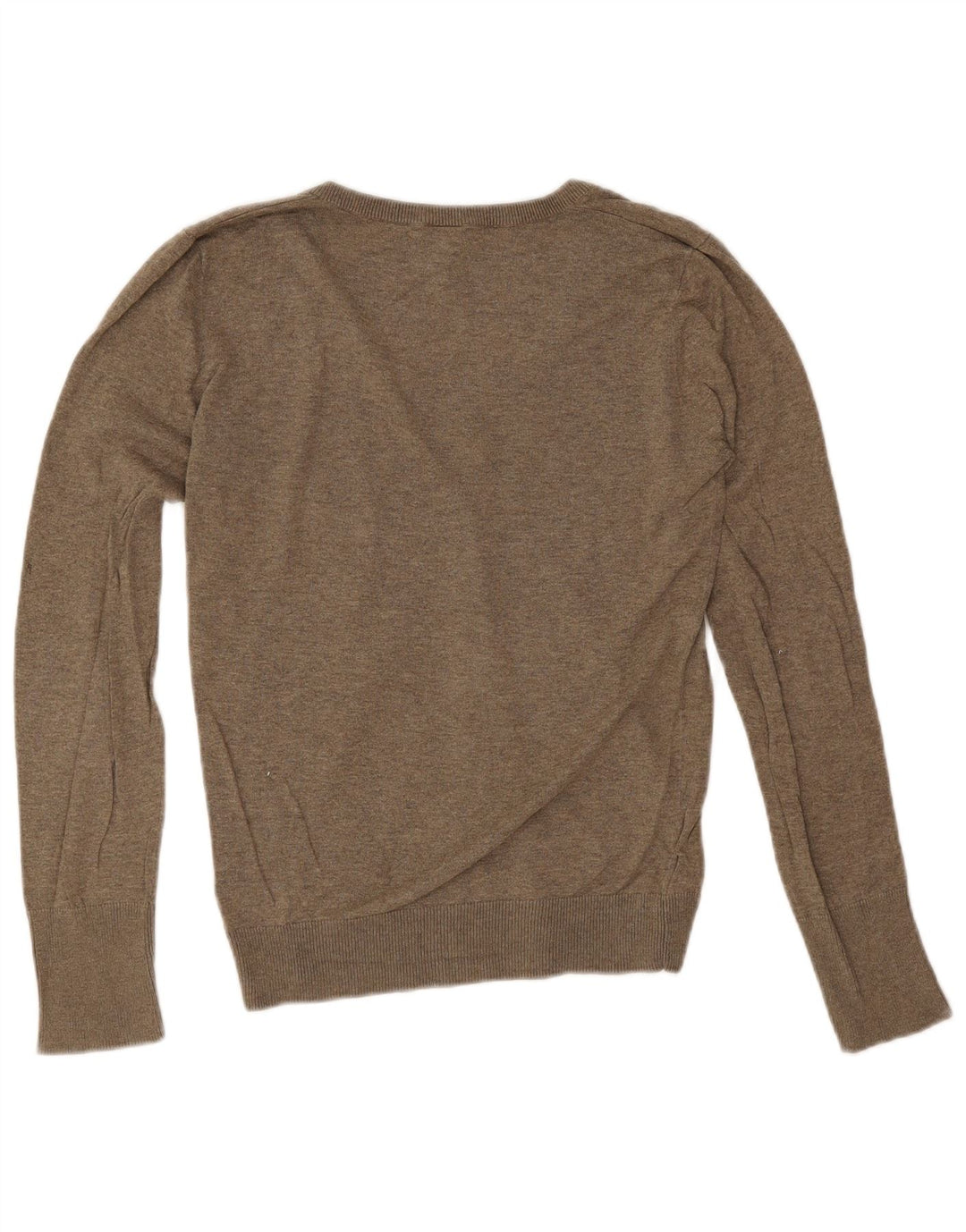 Topshop Damen-Pullover mit V-Ausschnitt, UK 12, mittelgraue Baumwolle