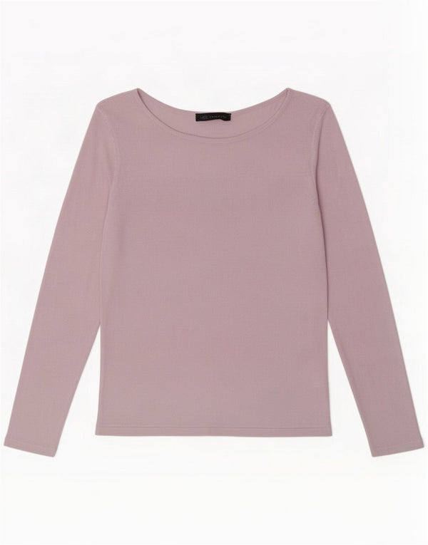 Marks & Spencer Damen Top Langarm UK 10 Small Pink Viscose