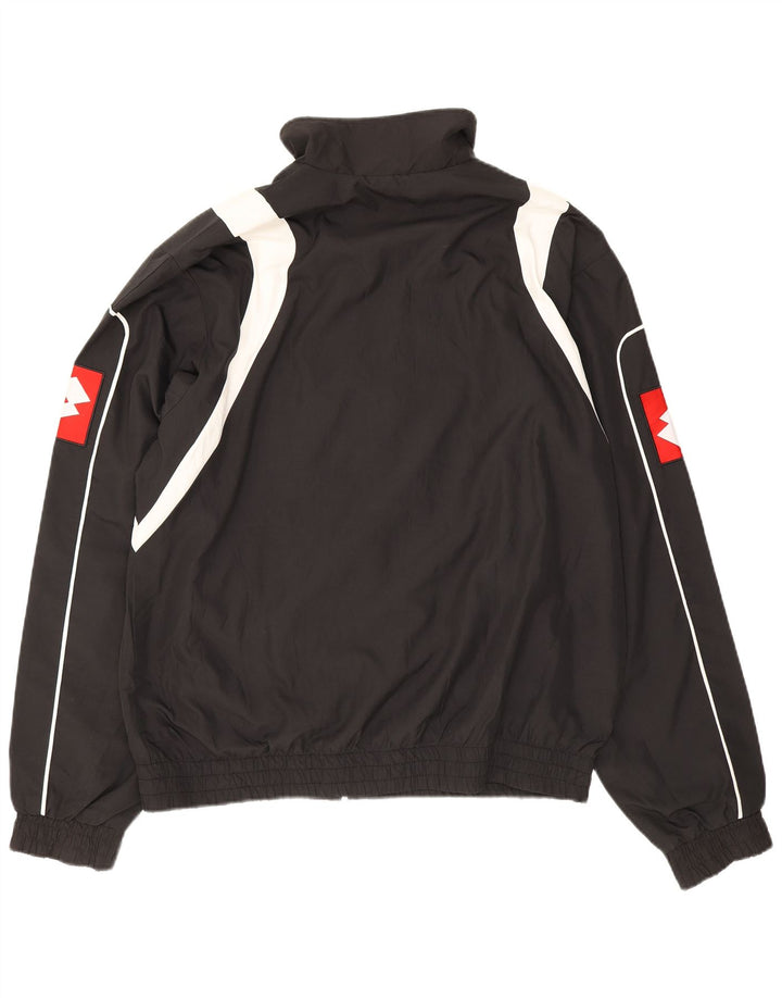 Lotto Herren-Trainingsanzugoberteil mit Grafik, XL, schwarzes Farbblock-Polyester