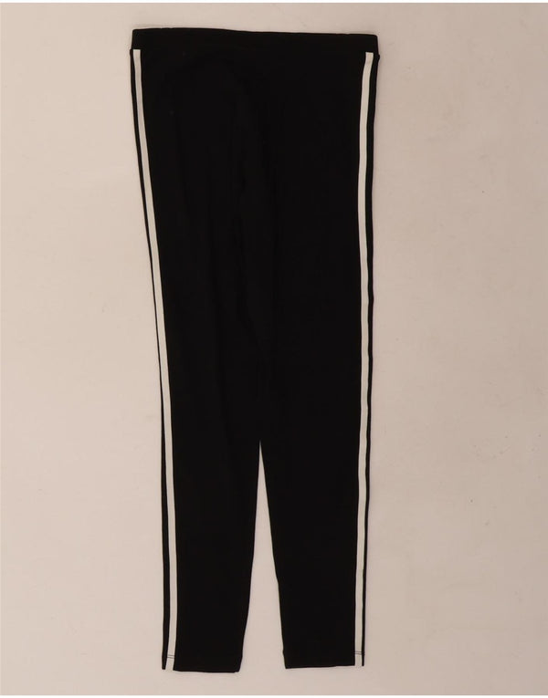 Adidas Damen Leggings UK 8 Small Schwarz Baumwolle
