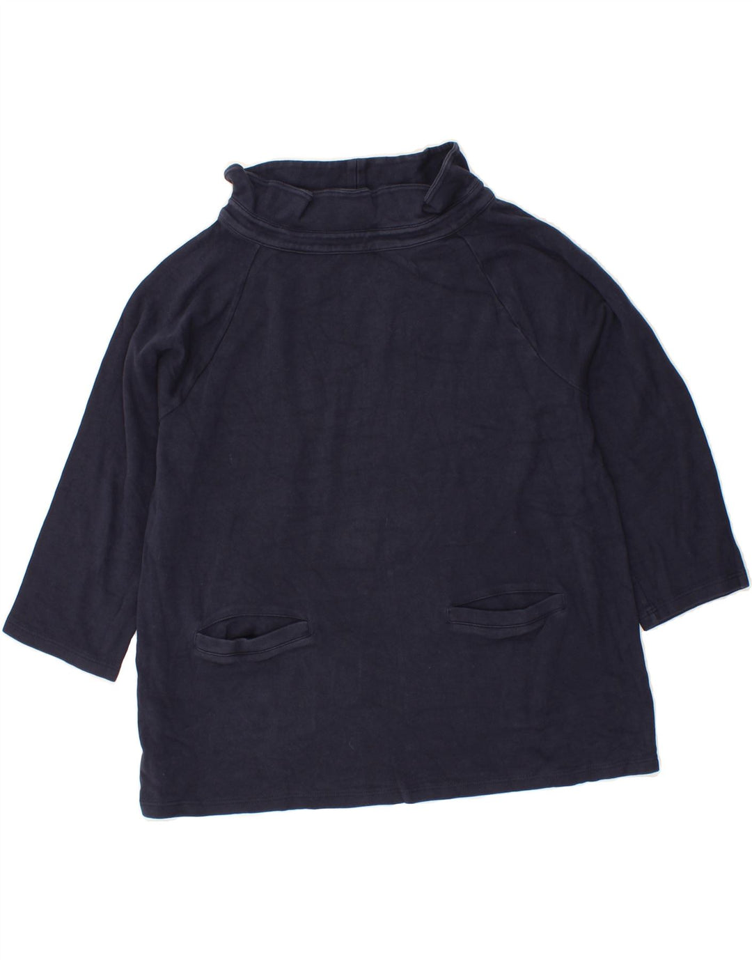 LAURA ASHLEY Womens 3/4 Sleeve Sweatshirt Jumper UK 14 Medium Navy Blue Vintage Laura Ashley and Second-Hand Laura Ashley from Messina Hembry 
