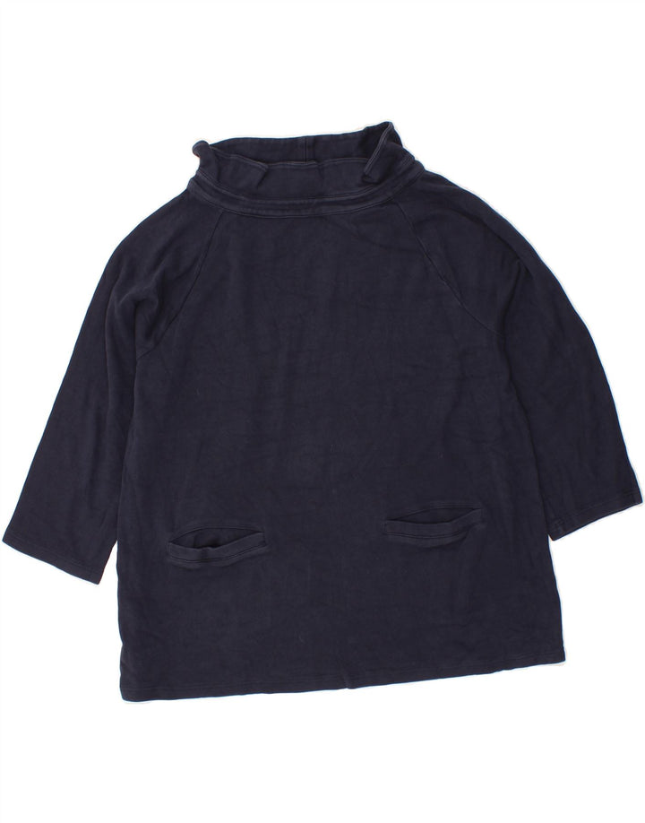 LAURA ASHLEY Womens 3/4 Sleeve Sweatshirt Jumper UK 14 Medium Navy Blue Vintage Laura Ashley and Second-Hand Laura Ashley from Messina Hembry 