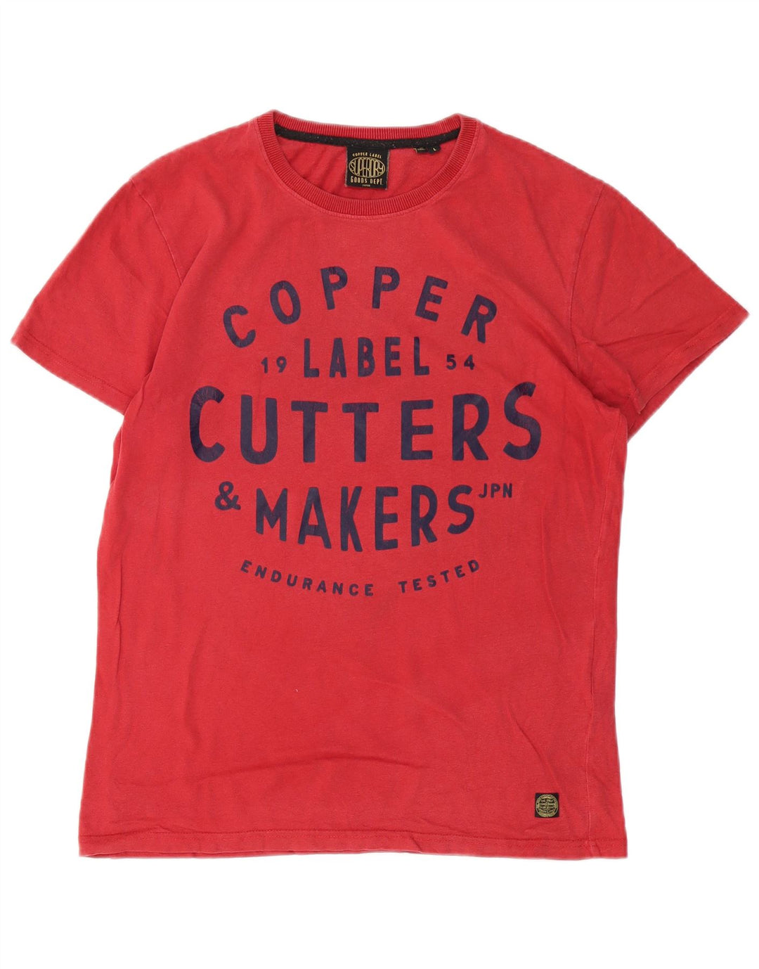 SUPERDRY Herren-T-Shirt mit Grafik, Größe L, aus roter Baumwolle