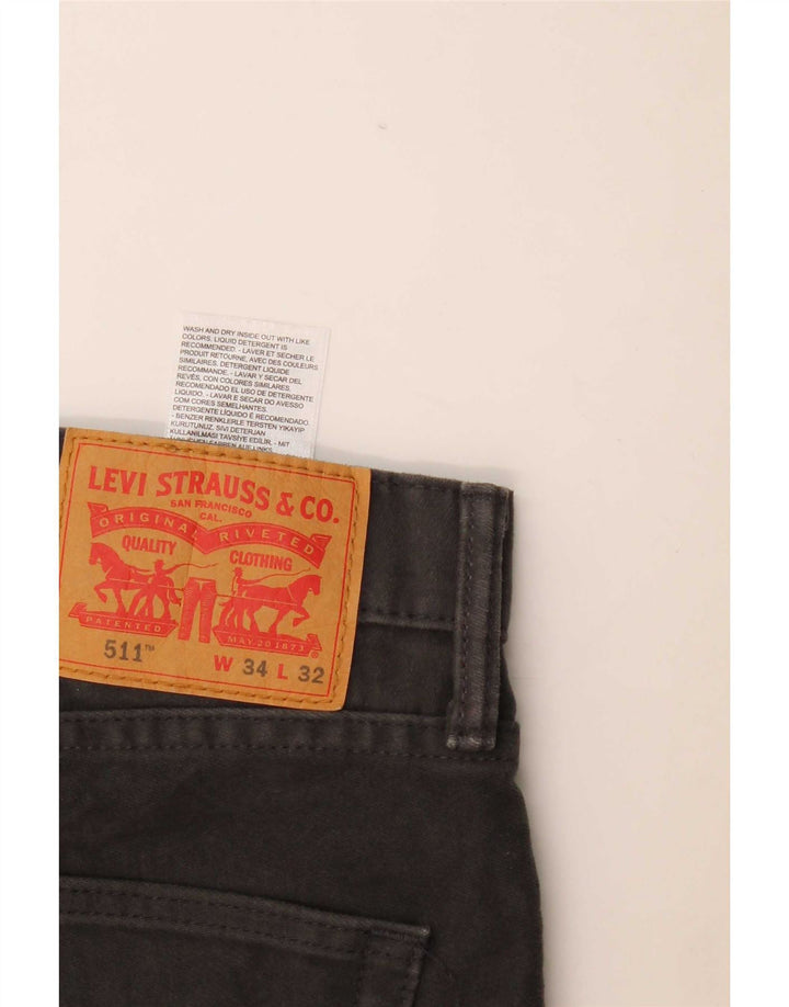Levi's Herren 511 Slim Jeans W34 L32 Graue Baumwolle