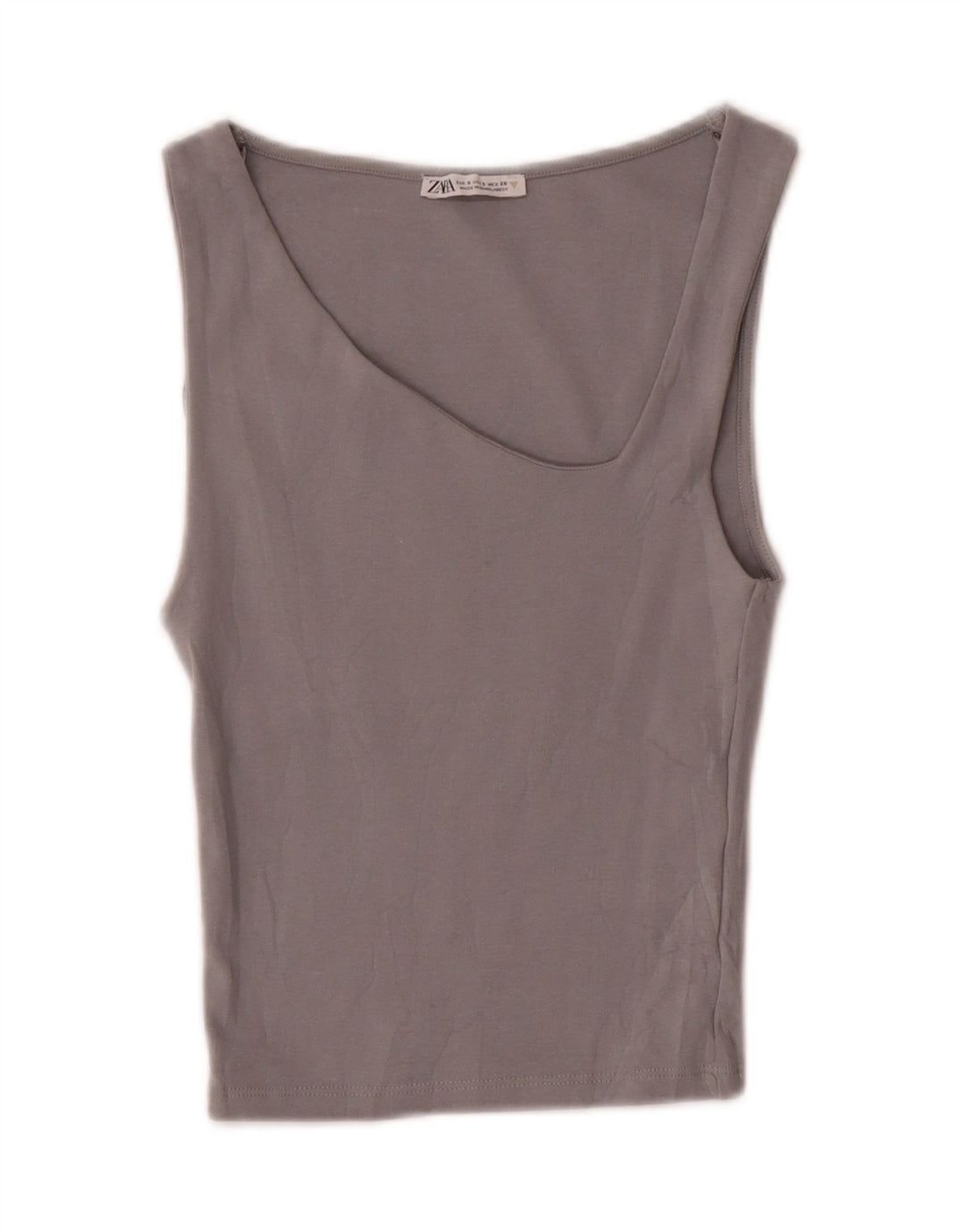 Zara Damen Crop Vest Top UK 8 Small Grau