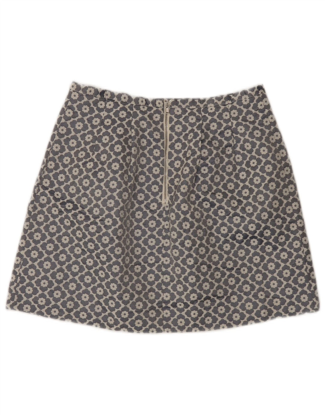 Oasis Damen Minirock UK 10 Small W28 Grau geblümtes Polyester