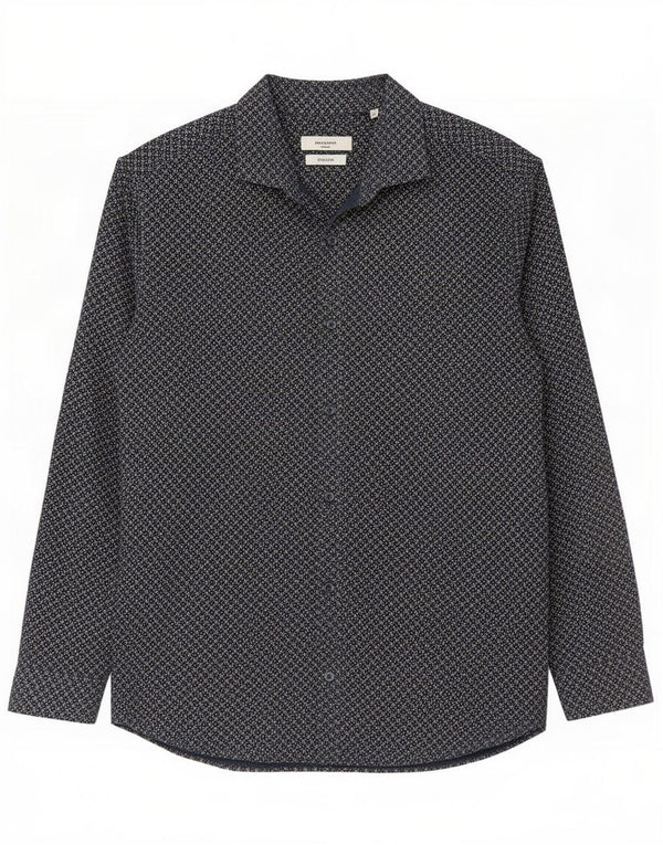 Jack & Jones Herrenhemd XL Marineblaue geometrische Baumwolle