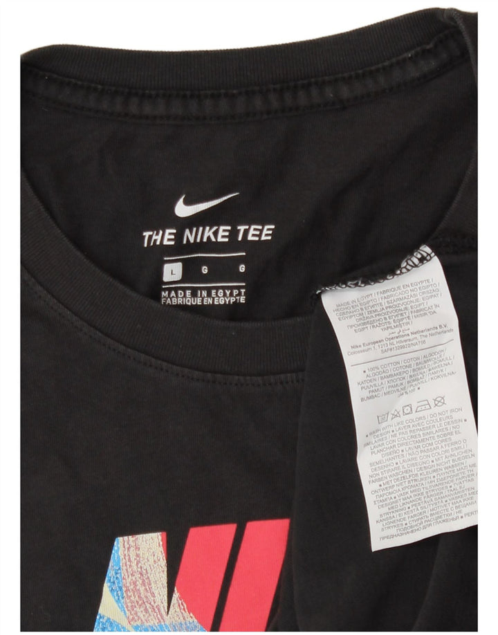 Nike Herren-T-Shirt mit Grafik, groß, aus schwarzer Baumwolle