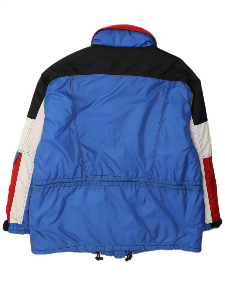 Crane Herren-Skijacke XL, blaues Colourblock-Polyamid