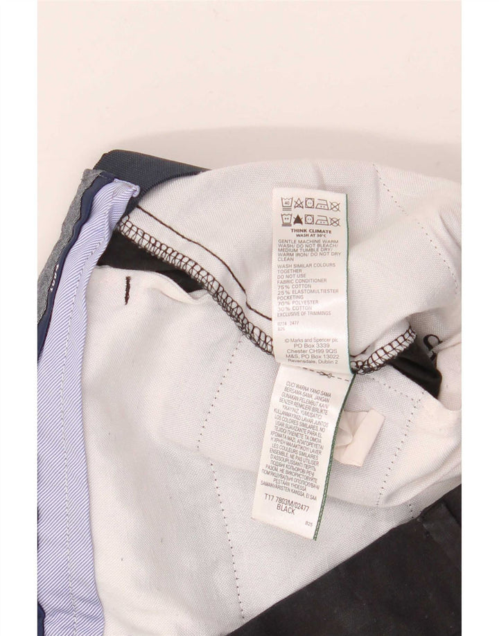 Marks & Spencer Herren Chinoshorts W30 Mittelschwarze Baumwolle