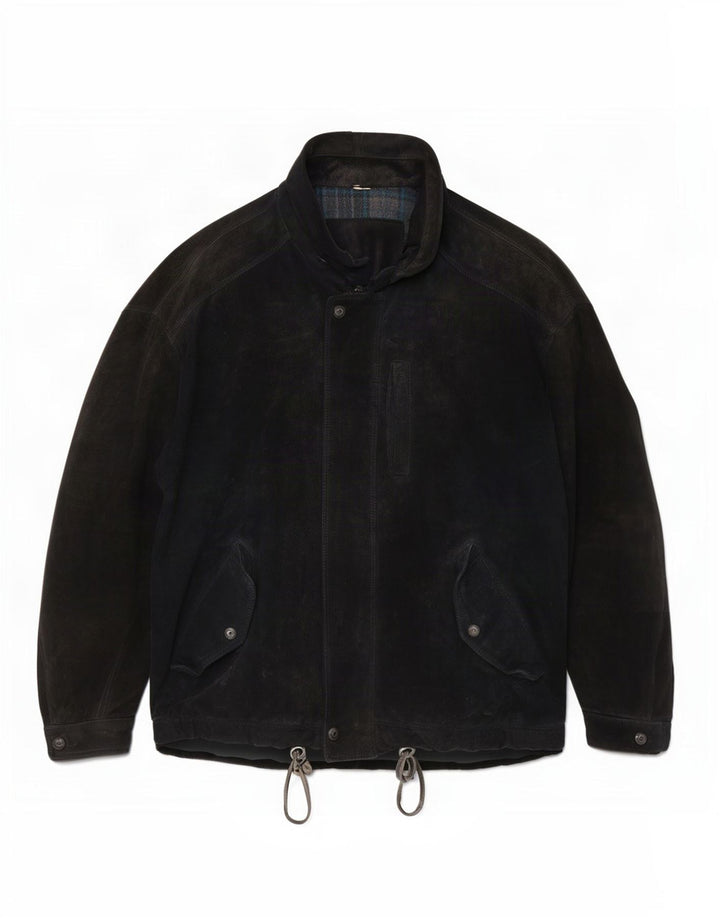 Vintage Herren Wildlederjacke UK 42 XL Schwarz