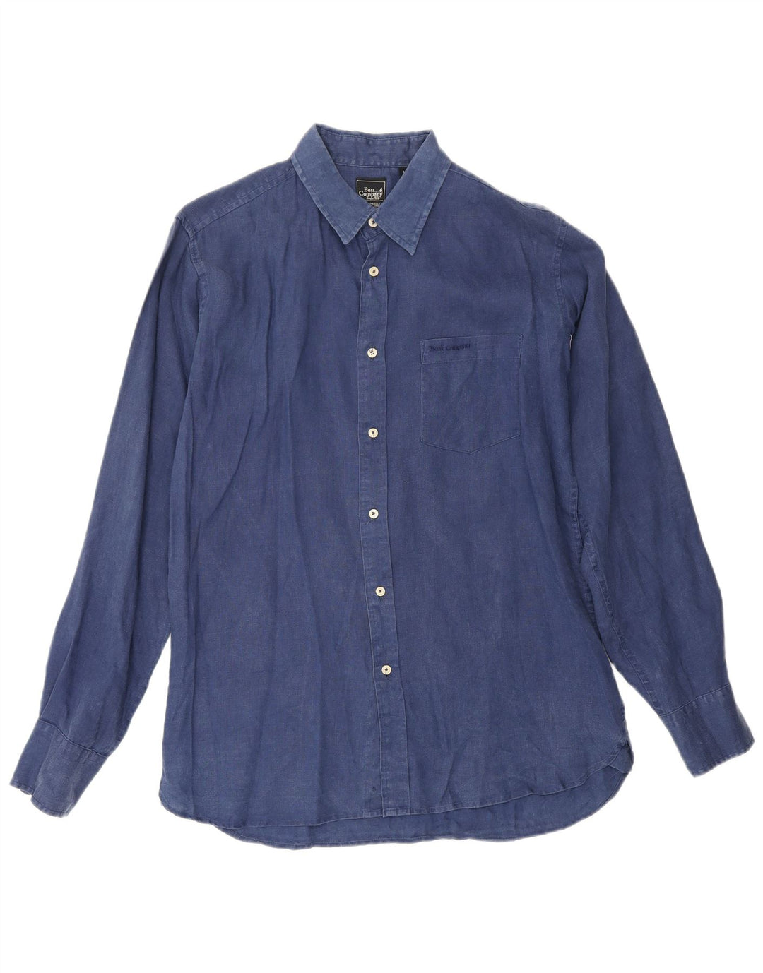 Best Company Herrenhemd Medium Marineblau Leinen