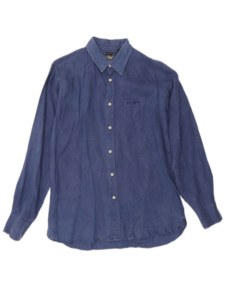 Best Company Herrenhemd Medium Marineblau Leinen