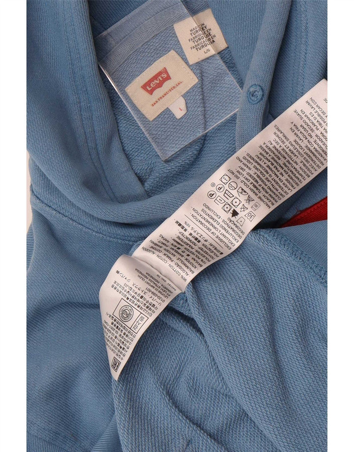 Levi's Herren-Pullover mit grafischem Kapuzenpullover, groß, aus blauer Baumwolle