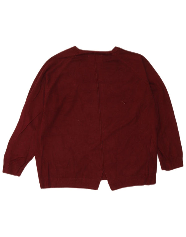 Zara Mädchen-Pullover mit U-Boot-Ausschnitt, 9–10 Jahre, burgunderrote Viskose