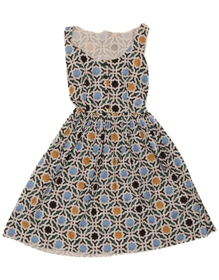 Prada Damen-Sommerkleid IT 42 aus mehrfarbiger, geometrischer Baumwolle in mittlerer Größe