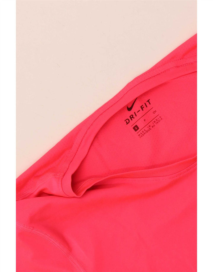 Nike Damen Dri Fit T-Shirt Top UK 8 Small Pink