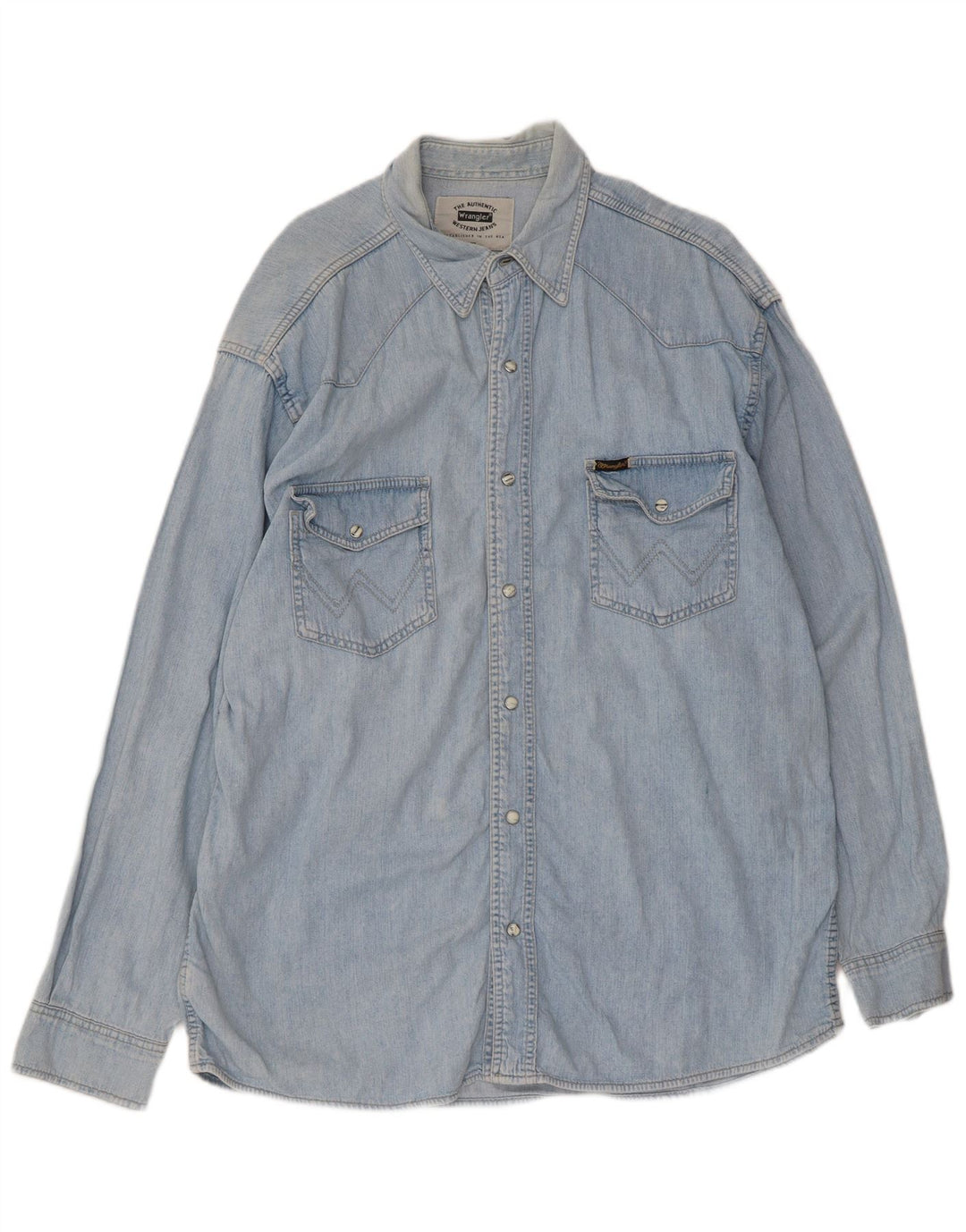 Wrangler Herren Jeanshemd XL, blaue Baumwolle