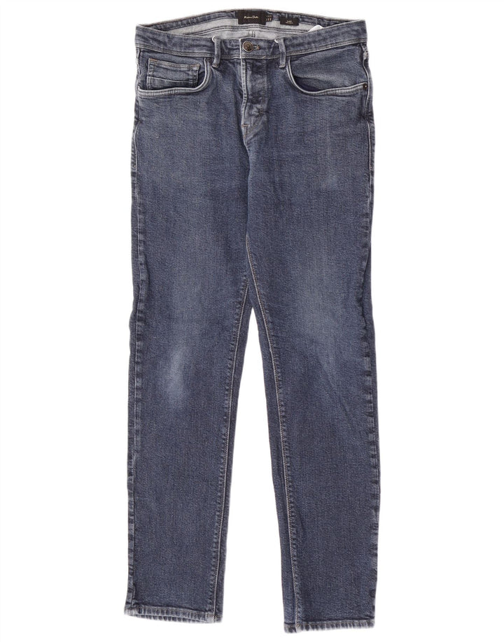 Massimo Dutti Herren Slim Jeans W31 L29 Blaue Baumwolle
