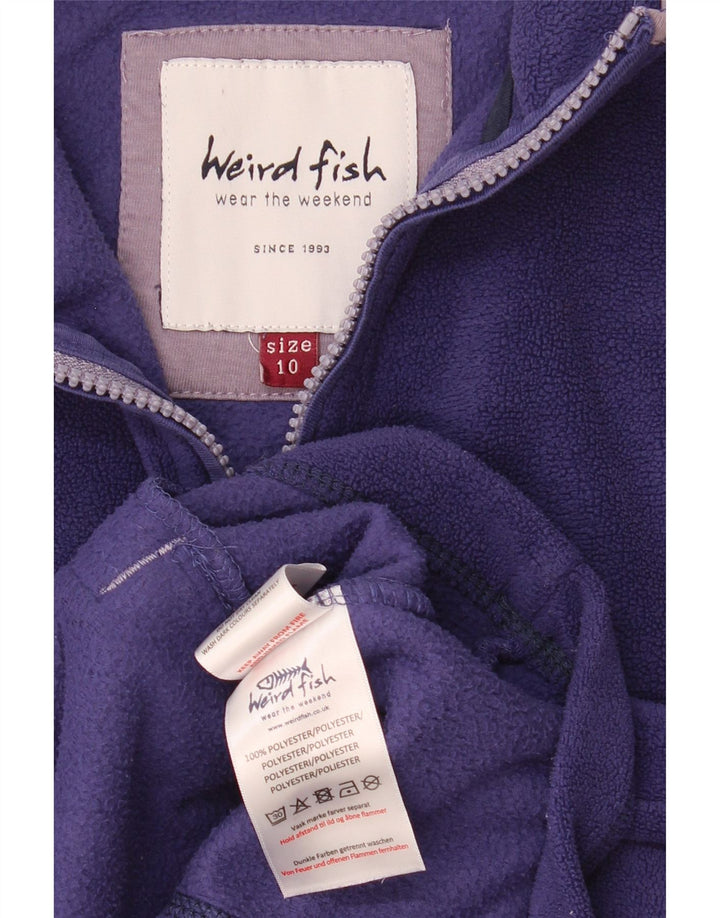 Weird Fish Damen-Fleecepullover mit Reißverschluss am Hals, UK 10, Größe S, Lila, Polyester