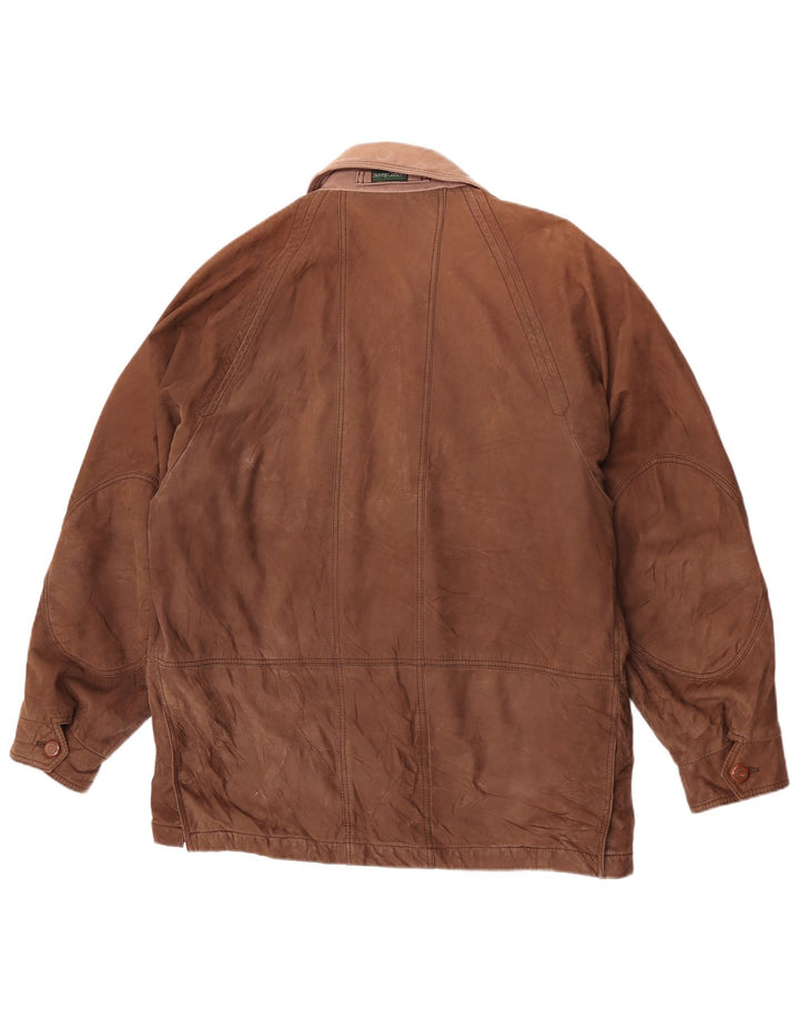 Robuste Herren-Lederjacke von Henry Cottons, IT 50, großes braunes Leder