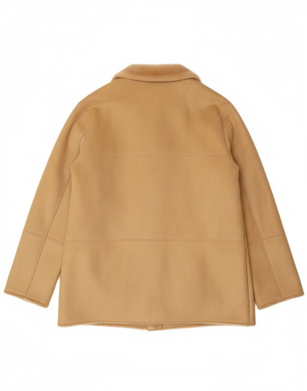 VINTAGE Damen Sherpa Jacke EU 44 XL Beige Acryl