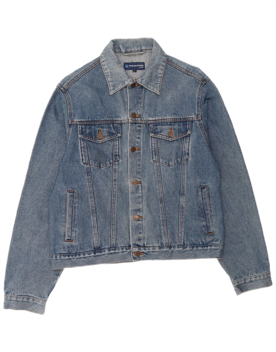 Rewino Herren Jeansjacke UK 40 Große blaue Baumwolle