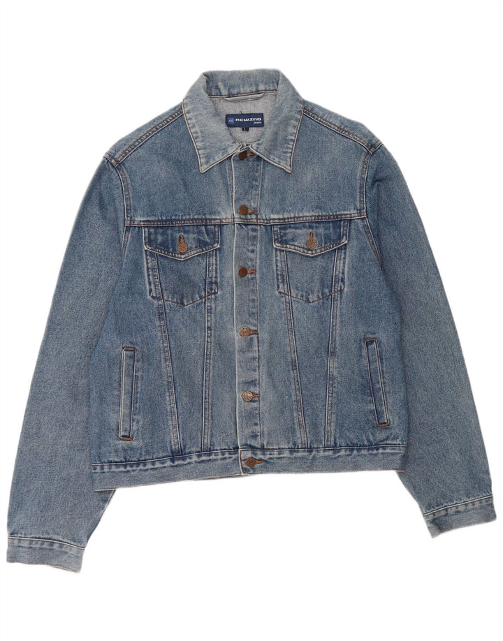 Rewino Herren Jeansjacke UK 40 Große blaue Baumwolle